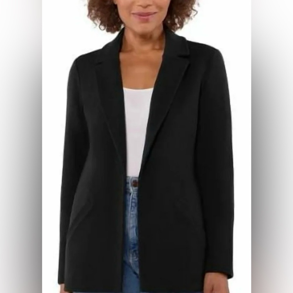 Matty M Women's Black Tailored Open-Front Blazer